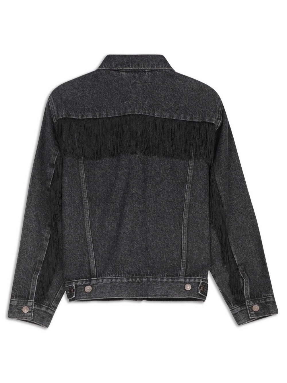 Levi's Ex-Boyfriend Fringe Trucker Denim Jacket Women’s Size M NWT - Picture 2 of 16